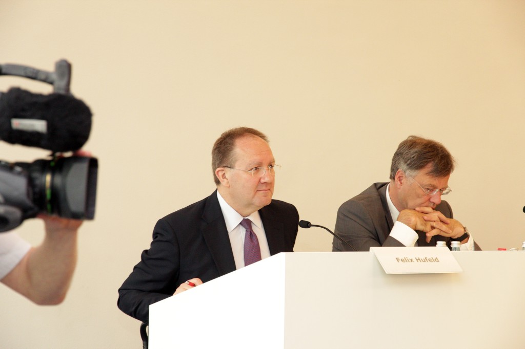 Felix Hufeld, seinerzeit Exekutivdirektor Versicherungsaufsicht, auf der Pressekonferenz der BaFin am 20. Mai 2014 in Frankfurt. Foto BaFin/Eschweiler